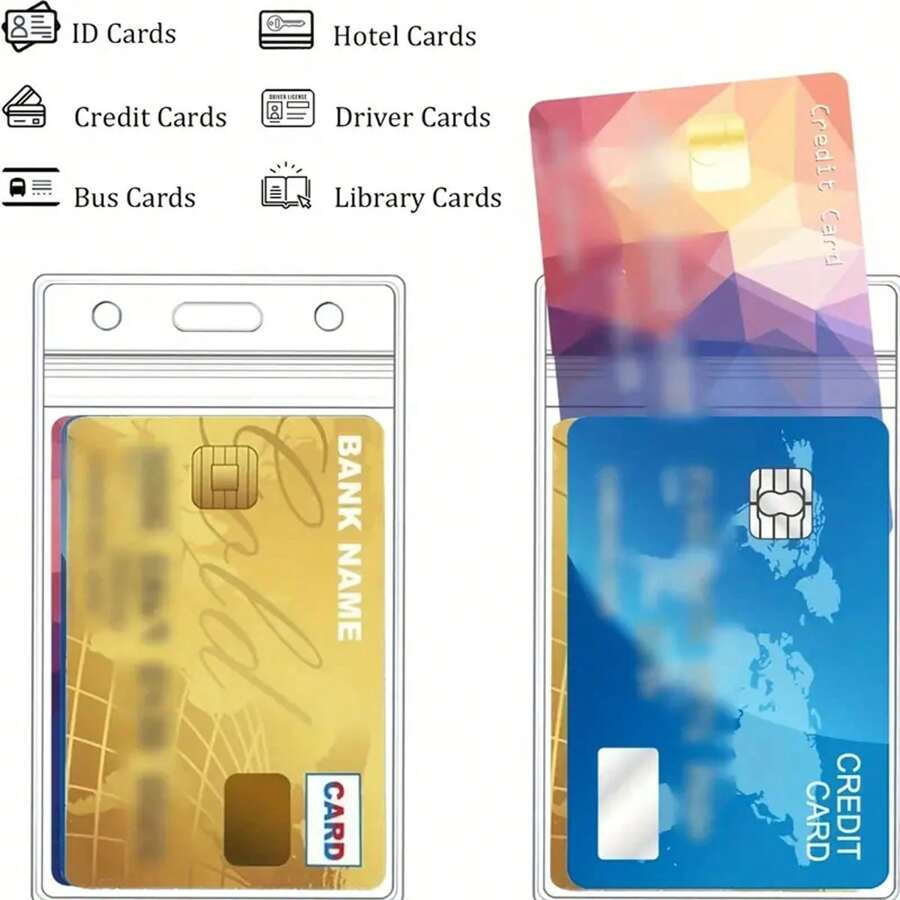 10x Visitenkarten Hüllen Wasserdicht - Transparente PVC Schutzfolien Für Karten