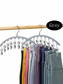 1pc Clothes Hanger Closet Organizer With 10 Clips Space-Saving Curved Hanger For Yoga Pants And Leggings Pants Socks Hanger For Clothes Shops Organize Bedroom Bathroom Closet Wardrobe Home Dormitory Travel Wardrobe Organizer Storage Clothes Hanger Clothes Storage Organizer Closet Organization And Storage - Multicolor - View 6