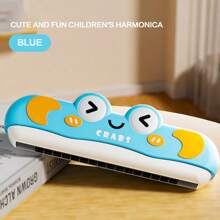 Jouet musical pour bébé, harmonica mini à double rangée de 16 trous, exercice de la capacité pulmonaire, jouets musicaux convenant aux enfants d'âge préscolaire de 2 ans et plus, harmonica de dessin animé, jouets de musique pour bébés et tout-petits de 2 à 3 ans, cadeaux pour débutants en musique