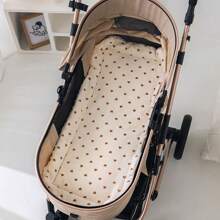 1pc Thickened Warm Baby Stroller Pad, Soft & Comfortable, Cartoon Printed Pattern, Thermal Lined Stroller Cushion For Autumn/Winter, Suitable For Baby Stroller And Car Seat, All Seasons
