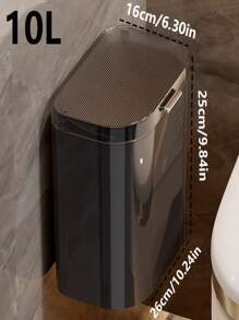 1 pieza Cubo de basura colgante de plástico con tapa, pequeño basurero de escritorio o debajo del fregadero para cocina, baño, oficina, dormitorio, armario, color negro - Negro - Ver 4