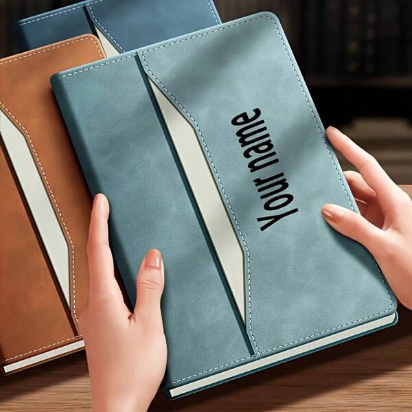 Personalized A5 Faux Leather Notebook With Engraved Name - Custom Time Management Diary, Ideal Gift For Friends And Colleagues, Graduation, Record Book,School Supplies,Back To School