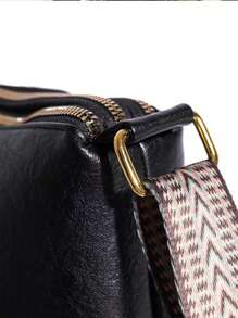 Brand Luxury Women's Crossbody Bag, Soft Leather Handbag, Designer Fashion Women's Shoulder Bag, Crossbody Bag - Black - View 8