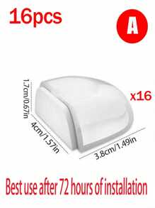 1/2/4/8/16件透明亚克力门挡，免打孔门碰门吸门挡防撞装置，自粘式透明门挡，墙面保护 - 彩色 - 查看 21