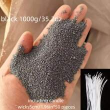 100g/500g/1000g 珍珠蜡烛沙套装 - 可再填充蜡，DIY 蜡烛制作套件，包含 50 个灯芯，珠状蜡烛填充制作套件，（提示：蜡烛灯芯放在沙蜡包装袋中） - 彩色 - 查看 13