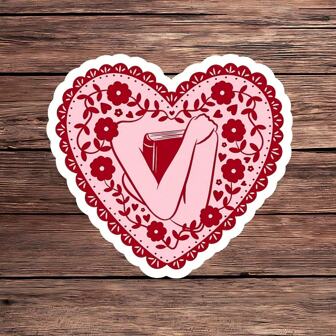 1 pezzo Adesivo per libro a forma di cuore rosa con fiori - Adesivo carino per borraccia, decorazione per laptop e Kindle, adesivo impermeabile per amanti dei libri | regalo perfetto per lettori, bibliofili e appassionati di stile artistico