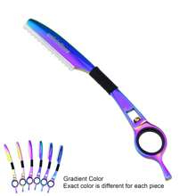 univinlions 7 Inch 1pc Swivel Trimming Razor Safety Razor Straight Razor Hair Salon Barber Razor Swivel Hair Cutting Scissors Hairdressing Scissors Trimming Scissors - Multicolor - View 3