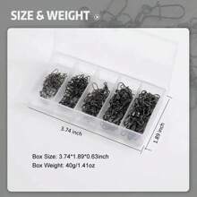 50pcs/Box Fishing Connector Pin Bearing Rolling Swivel With Snap Fishhook Lure Accessories - Black - View 4