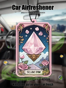 'The Love Stone', Car Air Freshener Aromatherapy Pendant, For Car Vent, Rearview Mirror, Bathroom, Living Room, Bedroom;BLUE Fragrance, Car Aromatherapy Tablets, Car Air Fresheners, Rearview Mirror Hanging Decor, Car Accessories Interior Pendant, Idea Gifts