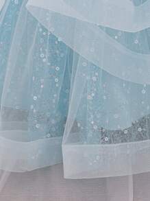 Baby Mädchen Pailletten Tüll Mesh Patchwork Süßes Prinzessin Kleid, geeignet für Geburtstagsfeiern, Blumenmädchen, Hochzeiten, ohne Haarband