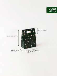 1pc Christmas Self-Adhesive Gift Box, Candy Box, Gift Candy Bag, Handheld Flip-Cover Gift Box Bag, Holiday Gift Bag