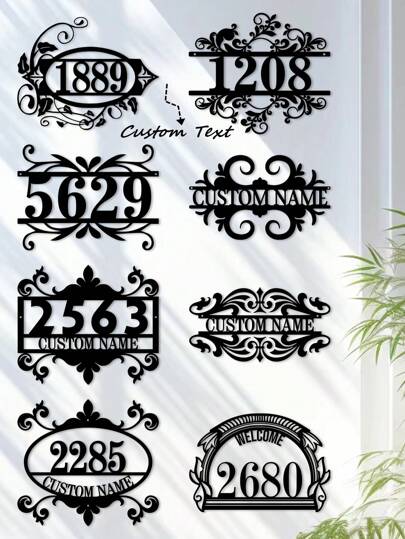 1 pieza Placa de metal personalizada con estilo vintage, placa identificativa de calle rural, decoración de pared - Números de puerta y texto personalizados - Señal de dirección multifuncional montada en la pared, números de casa, señales de dirección exteriores, arte de puerta de estilo granja - Decoración de entrada al hogar montada en la pared, regalos de cumpleaños, graduación, multifuncional, duradero, ornamental, reutilizable, exquisito, elegante, de alta calidad, colorido, moderno, personalizado, único, regalos ideales para él, regalos ideales para ella, novio, papá, novia, mamá, familia, amigos, salón de té, hogar, jardín, oficina, decoración del hogar