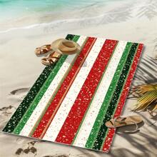 1 pieza Toalla de playa extra grande, extra grande, súper absorbente, manta de playa de fibra suave, artículo esencial de verano, a prueba de viento, a prueba de sol, playa, fiesta, viaje seco, camping, accesorio de playa, regalo de vacaciones