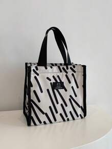 聚酯材料便携式保温午餐手提袋，矩形，带铝箔层，适合学生、办公室职员和户外野餐，保持食物温暖、新鲜、防水、防油，容量大，学校储物袋，教师储物袋，教室包，教室储物袋返校用品袋学校用品学校用品