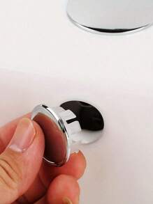 1/2/3/4/5/6/10pcs Plastic Bathroom Kitchen Sink Overflow Cover Ring Replacement Parts, Plated Round Drain Cover, Sink Accessories Overflow Cover Mesh Round Cover Silver Home Bathroom Decor Autumn Decor Back To School Season - Silver - View 6