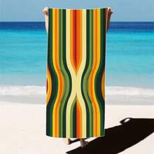 1 pieza Toalla de playa extra grande, extra grande, súper absorbente, manta de playa de fibra suave, artículo esencial de verano, a prueba de viento, a prueba de sol, playa, fiesta, viaje seco, camping, accesorio de playa, regalo de vacaciones