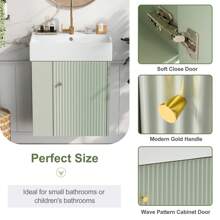 GSSDEE 21.6inch Modern Floating Bathroom Vanity With Ceramic Basin - Perfect For Small Bathrooms