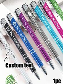1-320Pcs Custom Engraving Text Ballpoint Pens, Back To School Supplies For Kids, Personalized Icon Gel Pens, Customized Engraved Aurora Pens, Funny Pens For Coworkers/Adults, 14cm/5.51in, Light Green/Rose Red/Candy Blue/Dark Purple/Grey/Silver/Dark Blue/Black, 6 Icon, Customizable Sarcastic Pens,Customized Ballpoint Pens, Office & School Supplies,Xmas Decoration,Smooth Writing Pen - Style a - View 7