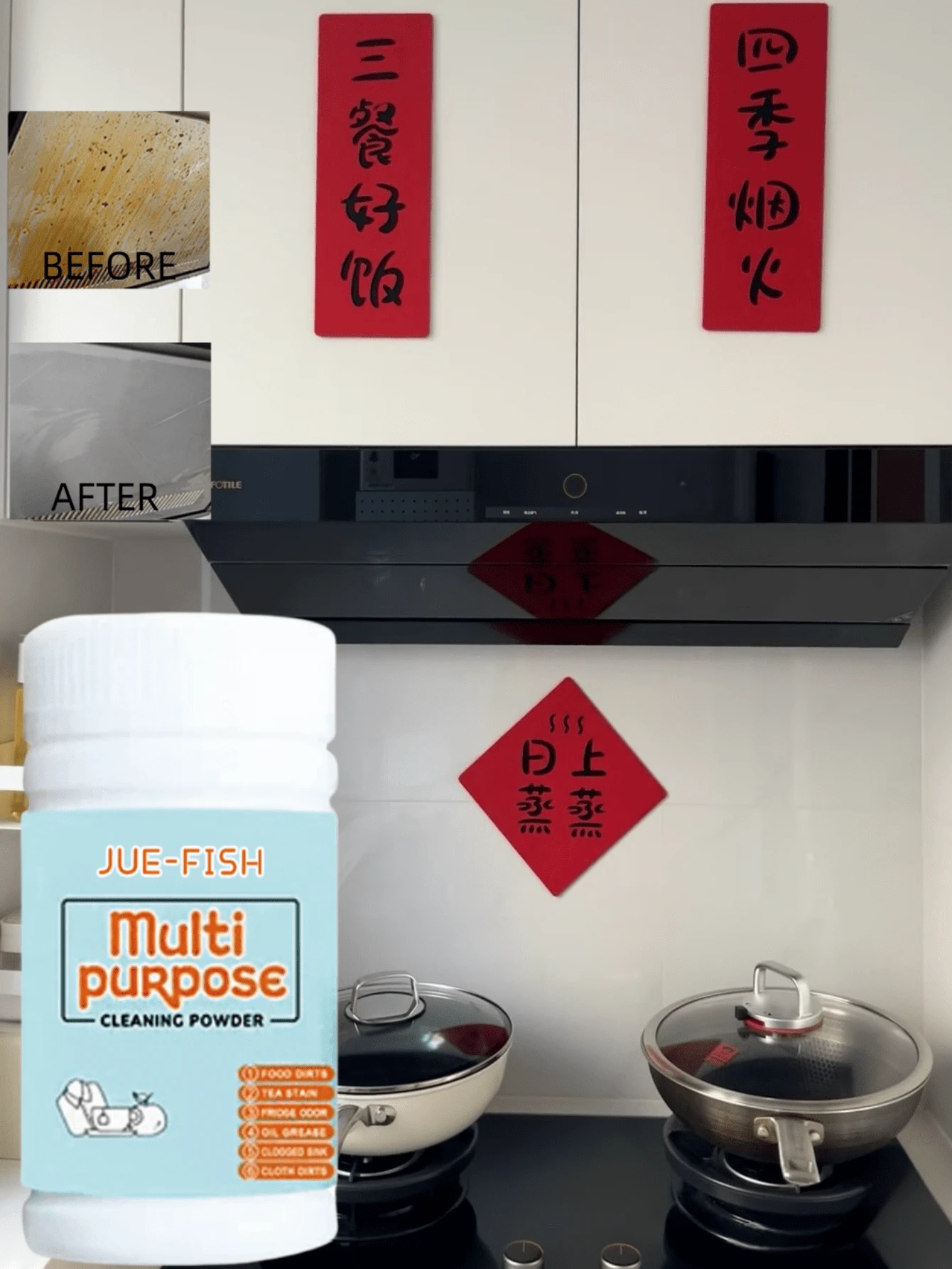 50g Multi-Purpose Cleaning Powder For Kitchen, Grease Removal, Rust Removal, Fast Oil Dissolving, Mild Ingredients, Safe For Kitchen Cleaning - White - View 1