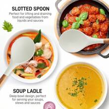 1 Pc Large Silicone Spoon Wooden Handle Wood Handle Mixing Spoons Silicone Mixing Spoon For Cooking Baking Stirring Silicone Spoons Nonstick Heat-Resistant Kitchen Mixing Tools - Multicolor - View 5