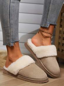 Women's Plush Lined Classic Slippers, Dual-Layer Memory Foam Midsole, Non-Slip EVA Outsole