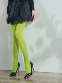 1 Pair Opaque Candy-Colored Tight Pantyhose For Women - Multicolor - View 29