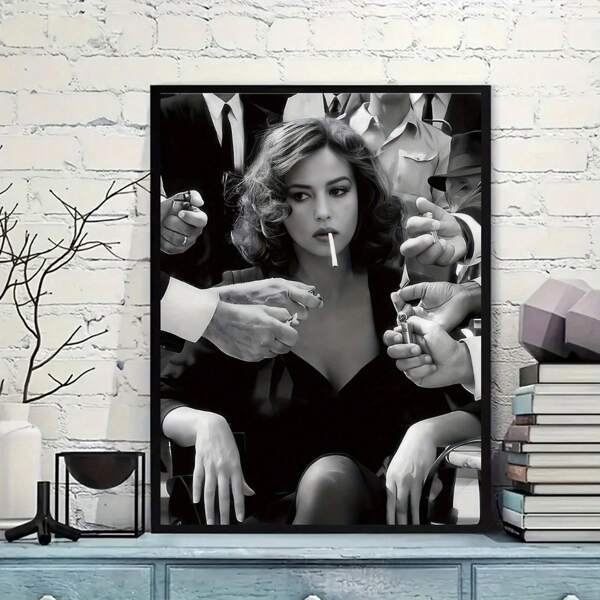 1 Pc Modern Minimalist Movie Posters Wall Arts - Black And White Canvas Print For Living Room, Bedroom, Dining Room Decor, Unframed - Perfect For Home Decor Lovers - Perfect Gift For Movie Lovers