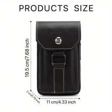 1pc Men's Simple Fashion Waist Bag, Leather Belt Hanging Fanny Pack, Pouch For Mobile Phone, Ideal For Walking, Cycling, And Gym Workouts - Multicolor - View 4