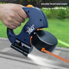 1 einziehbare Doppel-Hundeleine, automatisch ausziehbares Haustier-Zugseil, Anti-Zieh Doppel-Hundeleine