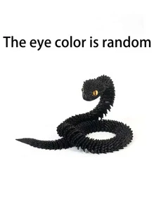 1 件 3D 打印可移动蛇形雕像，带灵活关节，塑料材质，艺术工艺品，适用于汽车、家庭、办公室和派对装饰、节日礼物、水族馆和爬行动物爱好者的创意展示、独特的派对礼物