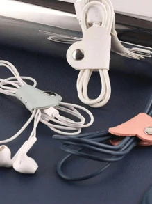 1/2/3/5/6/9/10pcs Charger, Headphone Cable Storage Buckle-Mixed Color Heart Shaped Cord Organizer, Earphones Headphones Cable Winder Organizer, PU Leather Cable Organizer, Gifts For Men Women Charger Case Office Must Haves Digital Bag - Multicolor - View 9