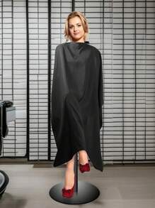 1pc Barber Cape - Professional Large Hair Cutting Cape With Snap Closure, Unisex Adults Black Haircut Cape; Salon Cape For Men, Water Resistant Hairdresser Styling Cape, Hair Stylist Gown,Hair Tools,Hair Products And Accessories For Barber Salon Beauty Travel Essentials