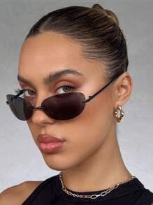 SeeBand Y2K Owalne Modne Okulary Dla Mężczyzn I Kobiet, 90s Retro Bezramkowe Modne Okulary, Bezramkowy Owalny Design, Fajne I Modne