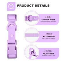 PVC Waterproof, Odor-Resistant, Rustproof Dog Collar With Adjustable Buckle, Easy To Clean, Suitable For Small, Medium, Large Dogs - Purple - View 4