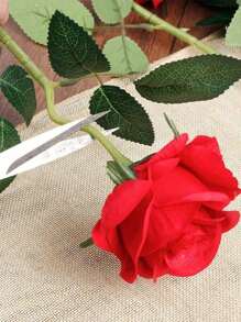 1/3/5 Piezas de Rosas Artificiales Rojas, Ramos de Boda de Rosas Rojas Falsas, Rosas de Espuma con Toque Realista, Flores de Rayón para Decoración de Bodas, Ramos de Rosas Realistas con Tallos Largos, Adecuados para el Día de San Valentín, Familia, Decoración de Bodas y Fiestas.