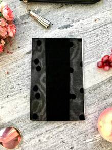 1 双女士圆点透明丝袜，轻盈，性感，学生风格，黑色，春夏