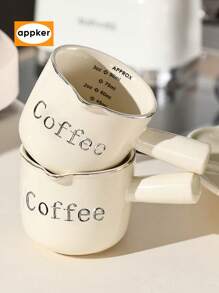 APPKER 粉色浓缩咖啡杯、浓缩咖啡陶瓷量杯、带手柄的 90 毫升浓缩咖啡杯、带 V 形嘴的浓缩咖啡杯、用于制作浓缩咖啡起泡的咖啡壶