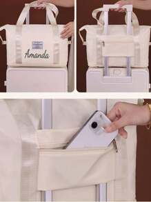 Personalized Oxford Travel Bag, Large Capacity Luggage Bag With Embroidery Text, Wet And Dry Separated Gym/Sports/Swimming Bag, Maternity Hospital Bag - Multicolor - View 6