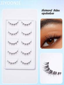 5Pairs 3D Natural Look Manga False Eyelashes Set DIY At Home6-11mm - Black - View 2