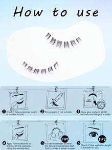 5Pairs 3D Natural Look Manga False Eyelashes Set DIY At Home6-11mm - Black - View 9