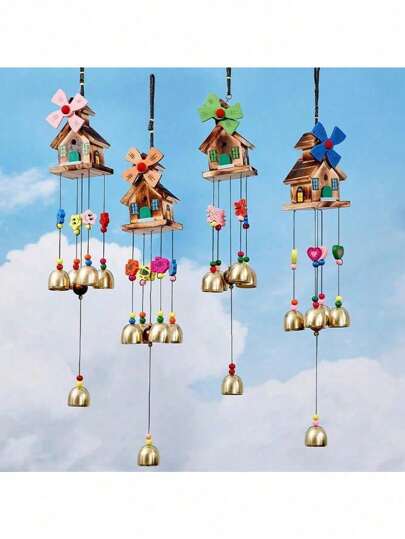 Sino Dos Ventos Casinha e Moinho Para Decoração (Cor Sortido)
