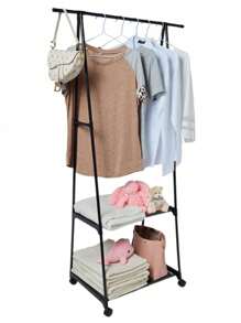 Perchero TRIANGULAR Organizador de Ropa, Estante Multifuncional con Ruedas de Acero Inoxidable, Rack Organizador 3 en 1 - Multicolor - Ver 2