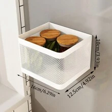 1 件厨房储物架，冰箱侧磁性收纳篮，钉板磁性香料架，厨房储物和收纳篮 - 彩色 - 查看 3