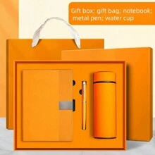 Customized A5 Vertical Striped Stitching Notebook, Premium Soft Leather, School/Business Meeting Gift Set, Corporate Culture Promotion & Grand Opening Commemorative Gift