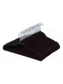 50 Ganchos Para Ropa Color Negro Con Terciopelo