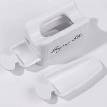 1pc Double Layer French Manicure Nail Powder Container, Portable Powder Collection Nail Art Tool - White - View 7