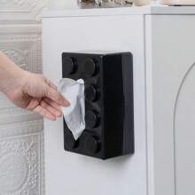 积木纸巾盒创意免打孔壁挂式纸巾盒弹簧纸巾架浴室防水纸巾盒开学季 - 紅色 - 查看 4