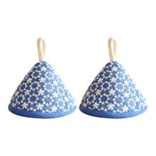 1pc/2pcs Set Of Cute Triangular Floral Embroidered Pot Holders, Heat Resistant For Cooking Pots, Pans, Skillets, Thickened Insulation With Hanging Loop