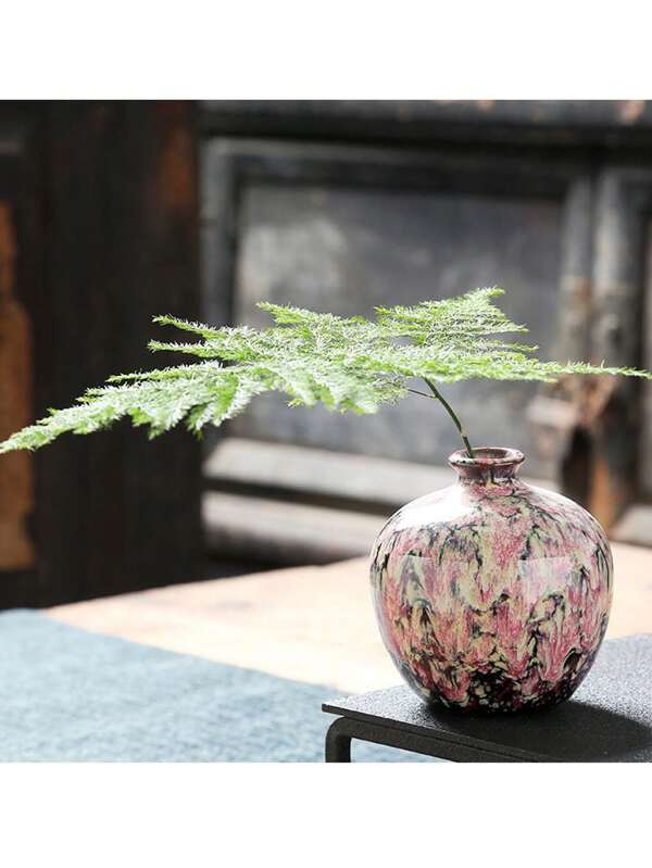 1 peça Vaso de Cerâmica, Decorativo Criativo Vintage Craquelado Vaso de Flores Esmaltado, Para Mesa de Casa/Escritório, Contém Flores Cortadas [Somente Vaso, Sem Flores Inclusas]
