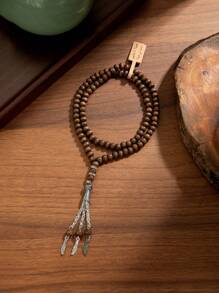 1 件 2025 斋月时尚珠宝 - 木制斋月念珠、金属叶吊坠、祝福卡，适合斋月礼物 - 彩色 - 查看 3